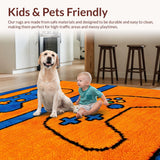 Ultra Soft Area Rug, Non Slip, Stain Resistant, Washable Area Rugs for Living Room, Bedroom, Futuristic Abstract Controller Theme(Orange)