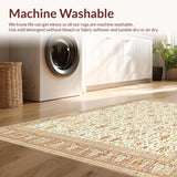 Ultra Soft Area Rug, Non Slip, Stain Resistant, Washable Area Rugs for Living Room, Bedroom, Montessori Play Area for Toddlers Beige Spotted Geometric(White)