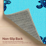Ultra Soft Area Rug, Non Slip, Stain Resistant, Washable Area Rugs for Living Room, Bedroom, Beach Theme Entryway Soft Velvet Area Rug(Blue)