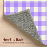 Ultra Soft Area Rug, Non Slip, Stain Resistant, Washable Area Rugs for Living Room, Bedroom, Rustic Cream and Purple Plaid Style(Purple)