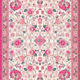 Ultra Soft Area Rug, Non Slip, Stain Resistant, Washable Area Rugs for Living Room, Bedroom, Serene Light Pink Garden Theme(Ivory)