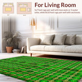 Ultra Soft Area Rug, Non Slip, Stain Resistant, Washable Area Rugs for Living Room, Bedroom, Vibrant Green Leafy Aesthetic(Green)