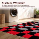 Ultra Soft Area Rug, Non Slip, Stain Resistant, Washable Area Rugs for Living Room, Bedroom, Rustic Gray Tiled Aesthetic(Black)