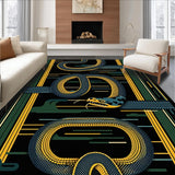 Ultra Soft Area Rug, Non Slip, Stain Resistant, Washable Area Rugs for Living Room, Bedroom, Sleek Elegant Abstract Forms(Blue)