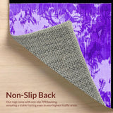 Ultra Soft Area Rug, Non Slip, Stain Resistant, Washable Area Rugs for Living Room, Bedroom, Trendy Funky Circular Motif(Purple)