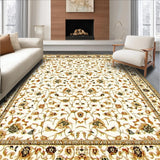 Ultra Soft Area Rug, Non Slip, Stain Resistant, Washable Area Rugs for Living Room, Bedroom, Charming Vintage Floral Design(Beige)