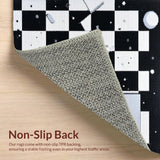 Ultra Soft Area Rug, Non Slip, Stain Resistant, Washable Area Rugs for Living Room, Bedroom, Soft Washable Kids Room Geometric Rug(Black)