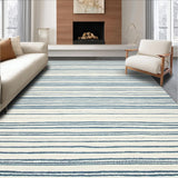 Ultra Soft Area Rug, Non Slip, Stain Resistant, Washable Area Rugs for Living Room, Bedroom, Subtle Pastel Striped Sophistication(White)