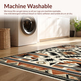 Southwestern Inspired Tribal Motif Rug with Earthy Tones(Beige)