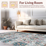 Ultra Soft Area Rug, Non Slip, Stain Resistant, Washable Area Rugs for Living Room, Bedroom, Rustic Silver Floral Texture(Gray)
