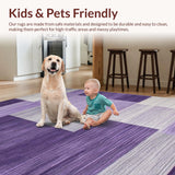 Ultra Soft Area Rug, Non Slip, Stain Resistant, Washable Area Rugs for Living Room, Bedroom, Luxurious Trellis Style Arrangement(Purple)