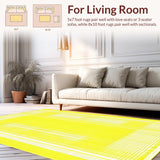 Ultra Soft Area Rug, Non Slip, Stain Resistant, Washable Area Rugs for Living Room, Bedroom, Delightful Bunny Haven Area with Dotted Design(Yellow)
