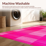 Ultra Soft Area Rug, Non Slip, Stain Resistant, Washable Area Rugs for Living Room, Bedroom, Delightful Cheerful Swirl Concept(Pink)