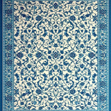 Ultra Soft Area Rug, Non Slip, Stain Resistant, Washable Area Rugs for Living Room, Bedroom, Chic Rustic Botanical Design(Blue)