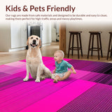 Ultra Soft Area Rug, Non Slip, Stain Resistant, Washable Area Rugs for Living Room, Bedroom, Sophisticated Gradient Tone Visual Appeal(Pink)