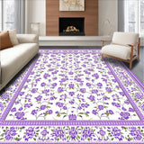 Ultra Soft Area Rug, Non Slip, Stain Resistant, Washable Area Rugs for Living Room, Bedroom, Delicate Nature-Inspired Visuals(Purple)