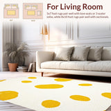 Ultra Soft Area Rug, Non Slip, Stain Resistant, Washable Area Rugs for Living Room, Bedroom, Delightful Fun Design Accent(Yellow)
