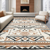 Ultra Soft Area Rug, Non Slip, Stain Resistant, Washable Area Rugs for Living Room, Bedroom, Contemporary Textured Geometric Theme(Brown)