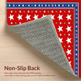 Independence Day Patriotic Area Rug with Bold Star Pattern(Red)