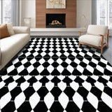 Ultra Soft Area Rug, Non Slip, Stain Resistant, Washable Area Rugs for Living Room, Bedroom, Modern Black Geometric Hallway Runner Non-Skid(Black)