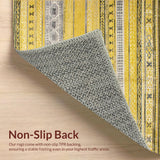Ultra Soft Area Rug, Non Slip, Stain Resistant, Washable Area Rugs for Living Room, Bedroom, Sunny Abstract Lattice Elegance(Yellow)