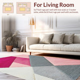 Ultra Soft Area Rug, Non Slip, Stain Resistant, Washable Area Rugs for Living Room, Bedroom, Shaggy Modern Dorm Rug for Girls Room(Pink)