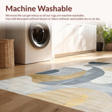 Ultra Soft Area Rug, Non Slip, Stain Resistant, Washable Area Rugs for Living Room, Bedroom, Sleek Monochrome Patterned Elegance(Gray)