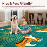 Ultra Soft Area Rug, Non Slip, Stain Resistant, Washable Area Rugs for Living Room, Bedroom, Fun Cartoonish Animal Artistry(Blue)