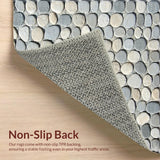 Ultra Soft Area Rug, Non Slip, Stain Resistant, Washable Area Rugs for Living Room, Bedroom, Elegant Pebble Grey Beige Bathroom Runner(Gray)