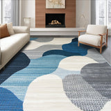 Ultra Soft Area Rug, Non Slip, Stain Resistant, Washable Area Rugs for Living Room, Bedroom, Contemporary Abstract Wave Pattern(Gray)