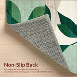 Ultra Soft Area Rug, Non Slip, Stain Resistant, Washable Area Rugs for Living Room, Bedroom, Abstract Botanical(Green)