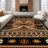 Ultra Soft Area Rug, Non Slip, Stain Resistant, Washable Area Rugs for Living Room, Bedroom, Modern Tribal Design with Rustic Flair(Brown)
