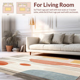 Ultra Soft Area Rug, Non Slip, Stain Resistant, Washable Area Rugs for Living Room, Bedroom, with Unique Beige Multi Design(Gray)