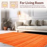 Ultra Soft Area Rug, Non Slip, Stain Resistant, Washable Area Rugs for Living Room, Bedroom, Simple Modern Shag Appeal(Orange)