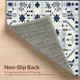 Ultra Soft Area Rug, Non Slip, Stain Resistant, Washable Area Rugs for Living Room, Bedroom, Geometric Spotted for(Blue)