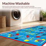 Ultra Soft Area Rug, Non Slip, Stain Resistant, Washable Area Rugs for Living Room, Bedroom, Colorful Harmonious Pattern Layout(Blue)