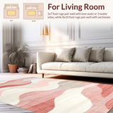 Ultra Soft Area Rug, Non Slip, Stain Resistant, Washable Area Rugs for Living Room, Bedroom, Sophisticated Light Tones with Depth(Pink)