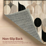 Barista Collection Modern Abstract Circles Geometric Area Beige Black(Beige)