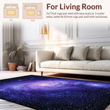 Ultra Soft Area Rug, Non Slip, Stain Resistant, Washable Area Rugs for Living Room, Bedroom, Cosmic Purple Nebula Aesthetic(Purple)