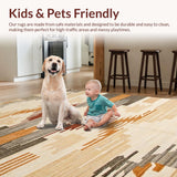 Ultra Soft Area Rug, Non Slip, Stain Resistant, Washable Area Rugs for Living Room, Bedroom, Rustic Earthy Print Aesthetic(Beige)