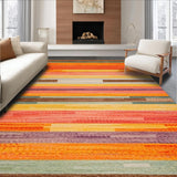 Ultra Soft Area Rug, Non Slip, Stain Resistant, Washable Area Rugs for Living Room, Bedroom, Lively Multicolor Woven Texture(Orange)