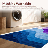 Ultra Soft Area Rug, Non Slip, Stain Resistant, Washable Area Rugs for Living Room, Bedroom, Trendy Abstract Floral Composition(Purple)