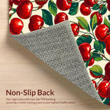 Ultra Soft Area Rug, Non Slip, Stain Resistant, Washable Area Rugs for Living Room, Bedroom, Eclectic Fruit Themed Visual Style(Red)