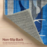 Ultra Soft Area Rug, Non Slip, Stain Resistant, Washable Area Rugs for Living Room, Bedroom, Striking Textured Animal Print(Blue)