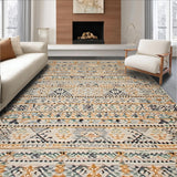 Ultra Soft Area Rug, Non Slip, Stain Resistant, Washable Area Rugs for Living Room, Bedroom, Transitional Neutral Herringbone Style(Beige)