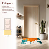 Ultra Soft Area Rug, Non Slip, Stain Resistant, Washable Area Rugs for Living Room, Bedroom, Radiant Contemporary Color Palette(Orange)