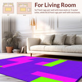 Ultra Soft Area Rug, Non Slip, Stain Resistant, Washable Area Rugs for Living Room, Bedroom, Energetic Number-Centric Decorative Theme(Purple)