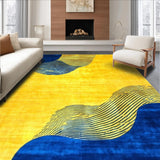 Ultra Soft Area Rug, Non Slip, Stain Resistant, Washable Area Rugs for Living Room, Bedroom, Sophisticated Multi-Tone Abstract Look(Yellow)