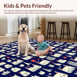 Ultra Soft Area Rug, Non Slip, Stain Resistant, Washable Area Rugs for Living Room, Bedroom, Playful Quirky Animal Motif(Black)