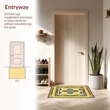 Ultra Soft Area Rug, Non Slip, Stain Resistant, Washable Area Rugs for Living Room, Bedroom, Lively Contemporary Floral Aesthetic(Brown)